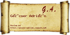 Gácser Adrián névjegykártya